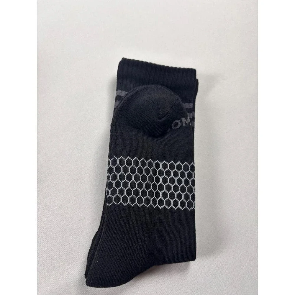 Bombas Manchester CityCrew Socks Black Grey Bee Crest Honeycomb Arch Support 3PK